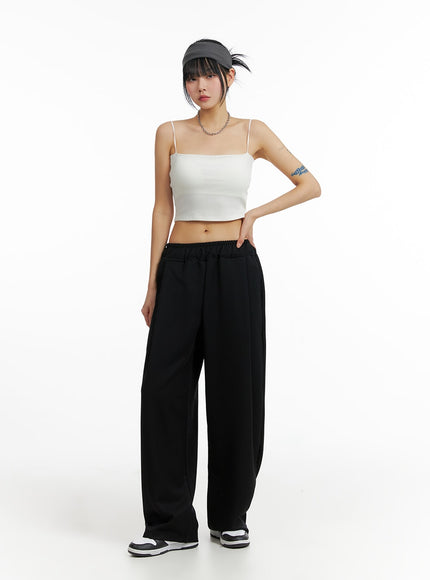 solid-elastic-waist-trousers-if402