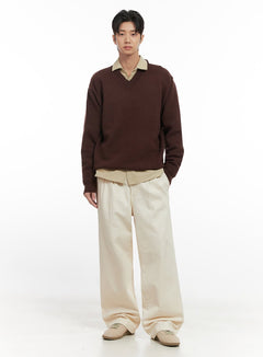 mens-pintuck-wide-leg-cotton-pants-light-beige-id413