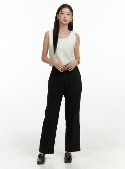 basic-wide-tailored-pants-ol411 / Black