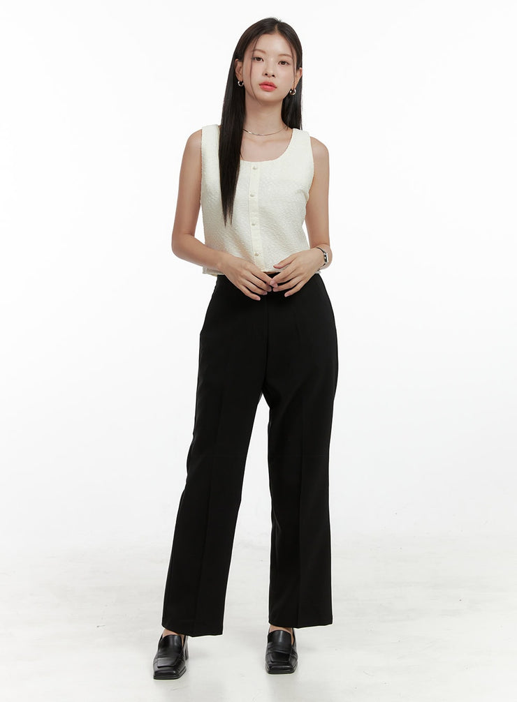 basic-wide-tailored-pants-ol411 / Black