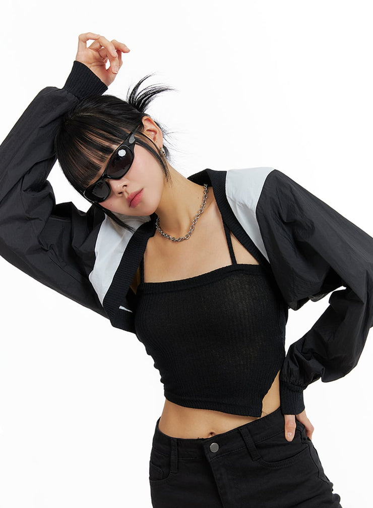 nylon-bolero-top-if402 / Black