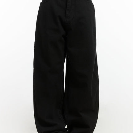 comfy-cotton-wide-leg-trousers-co414 / Black