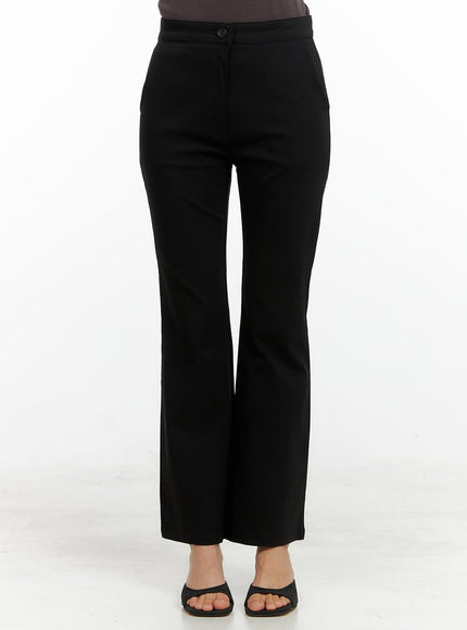 slim-bootcut-basic-pants-ol411 / Black