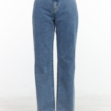 washed-straight-jeans-ol411 / Blue