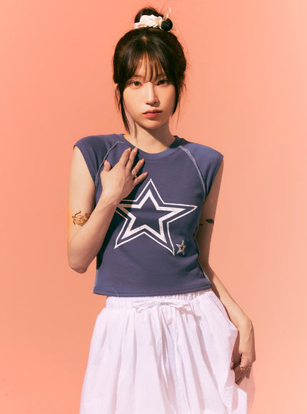 star-graphic-tee-oa426 / Blue