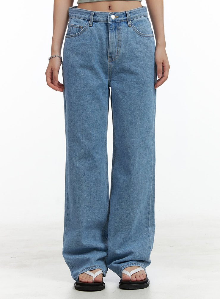 washed-wide-fit-jeans-ol401 / Blue