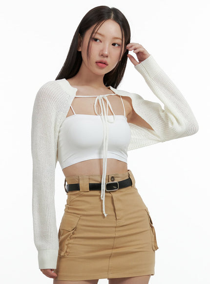 strap-mesh-bolero-ol401 / Light beige