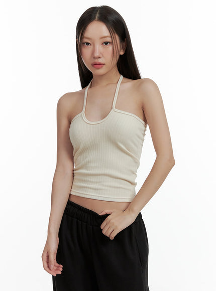 deep-u-neck-cami-top-ol401 / Light beige