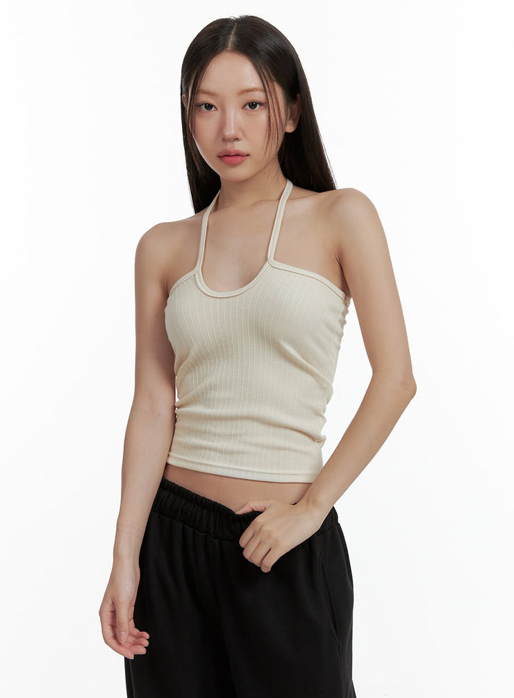 deep-u-neck-cami-top-ol401 / Light beige