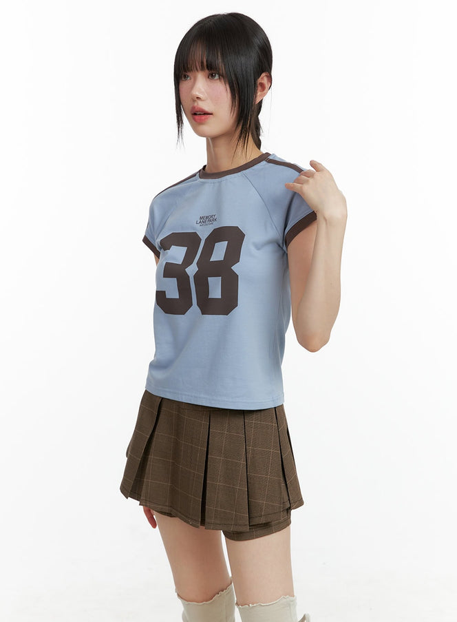 lettering-crop-tee-cl402 / Light blue