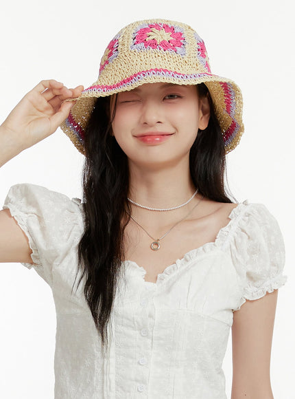 summer-flower-bucket-hat-ou418 / Pink