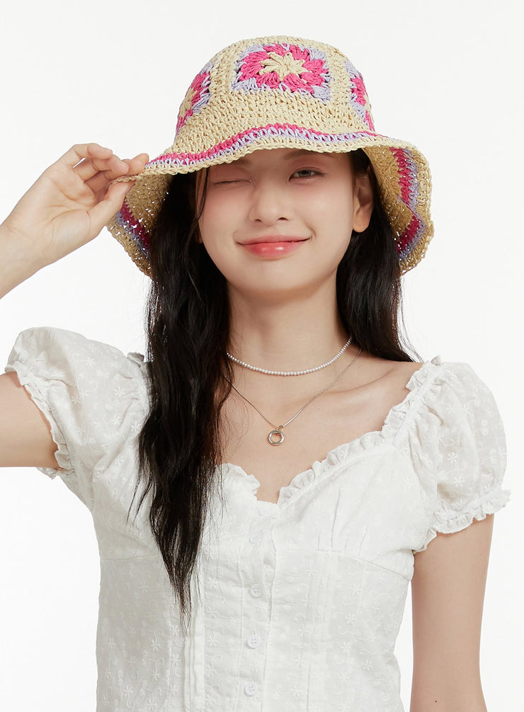 summer-flower-bucket-hat-ou418 / Pink