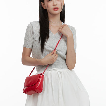 flap-crossbody-bag-ol411 / Red