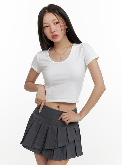 basic-u-neck-crop-top-ou403 / White