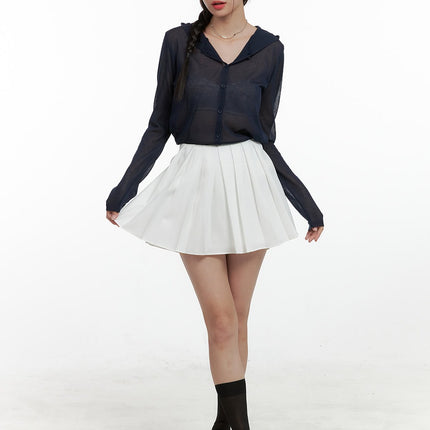 pleated-mini-skirt-ol411 / White