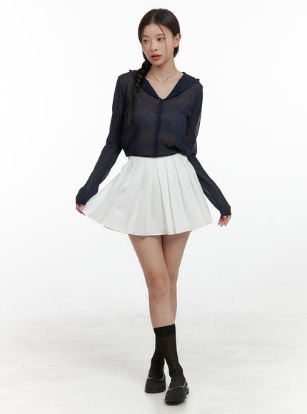 pleated-mini-skirt-ol411 / White