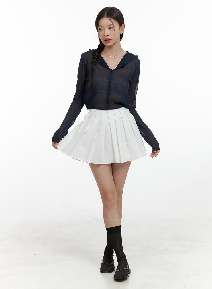 pleated-mini-skirt-ol411 / White