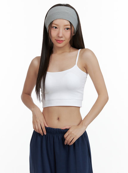 basic-crop-cap-cami-top-ol408 / White