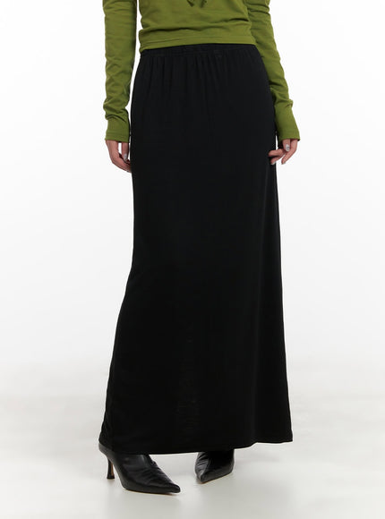 basic-maxi-skirt-cy403 / Black