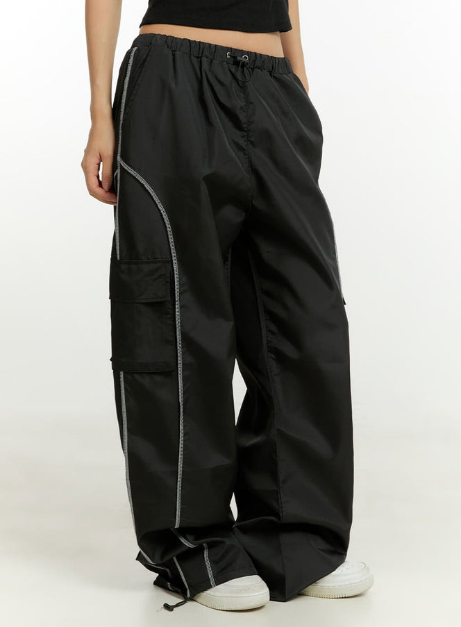 cargo-string-nylon-pants-cl401 / Black