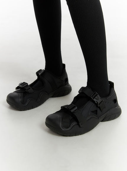 buckle-mule-sneakers-cm412 / Black