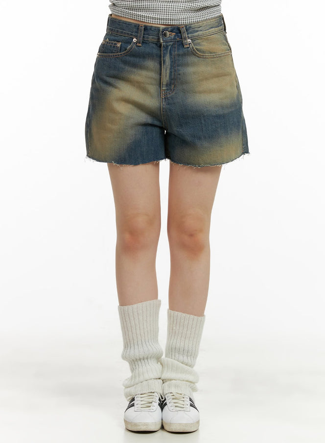 washed-cotton-shorts-cu424 / Blue