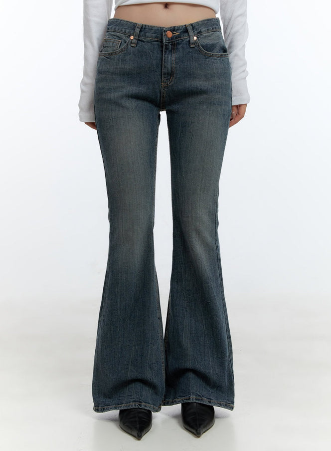 alisha-washed-flared-jeans-cd420 / Dark blue