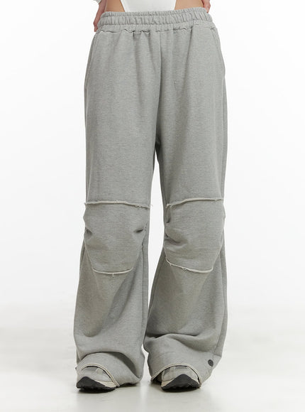 pintuck-wide-leg-sweatpants-cy416 / Gray