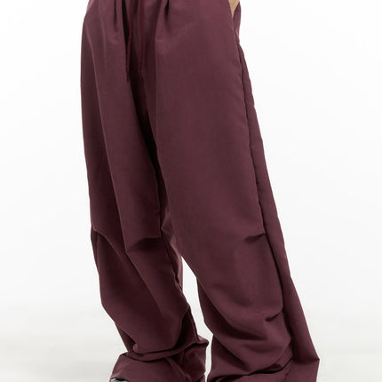 pintuck-polyester-joggers-unisex-ca424 / Purple