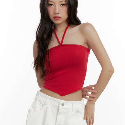 halter-crop-top-cl410 / Red