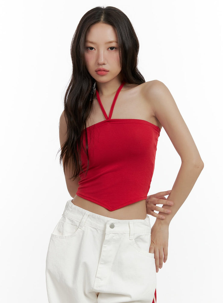 halter-crop-top-cl410 / Red