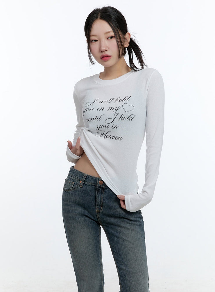 cotton-blend-long-sleeve-top-cd420 / White