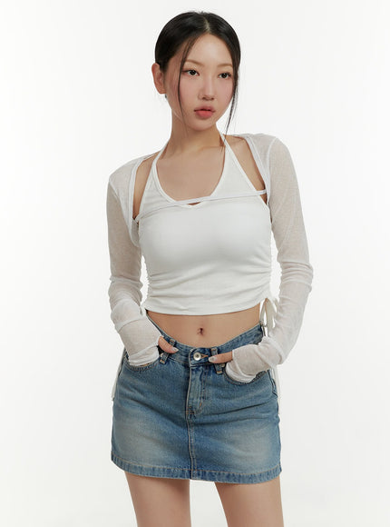 mesh-slim-fit-bolero-cy409 / White