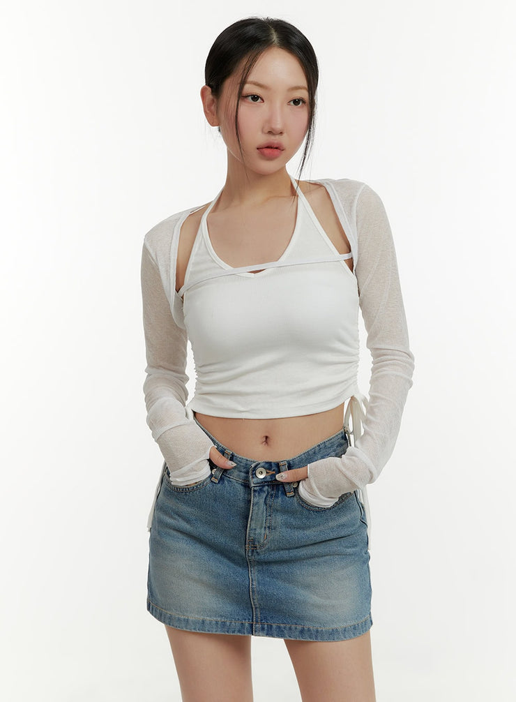 mesh-slim-fit-bolero-cy409 / White