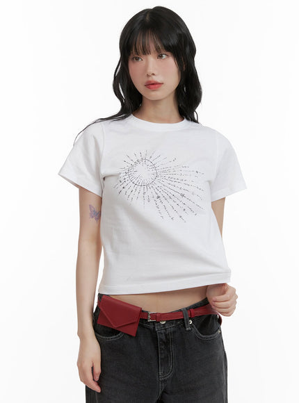 graphic-cotton-crop-tee-cu410 / White