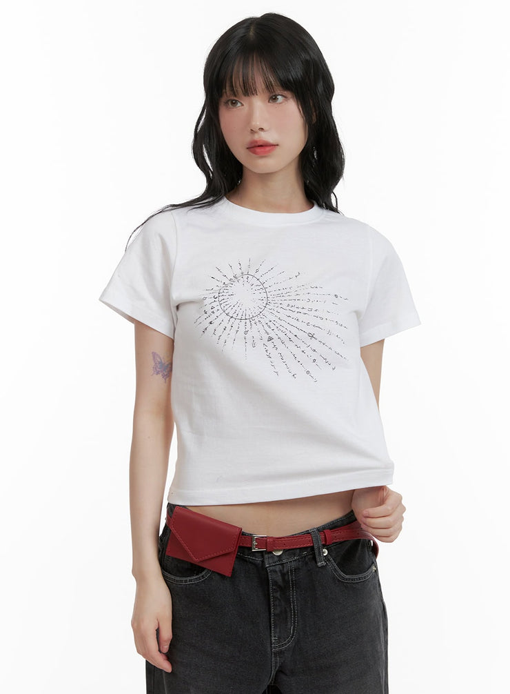 graphic-cotton-crop-tee-cu410 / White