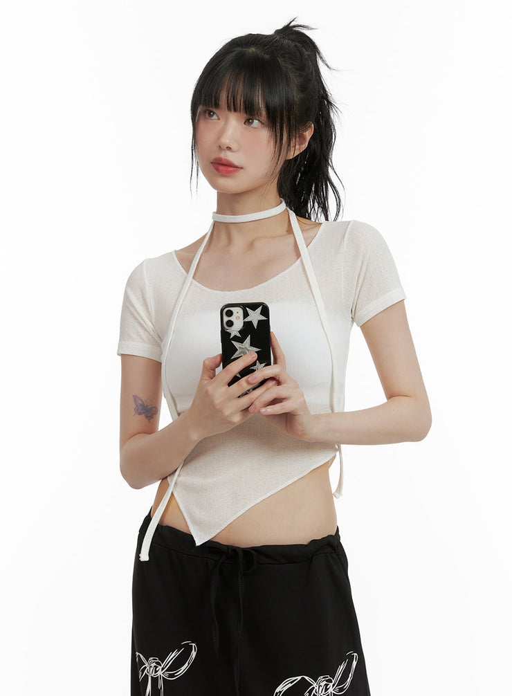 sheer-chic-crop-top-with-thin-scarf-cu410 / White