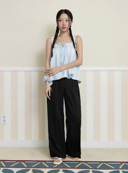 cotton-flare-tank-top-with-scrunchie-set-oy427