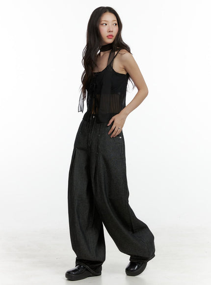 mesh-slit-strap-tank-top-with-scarf-set-cl410