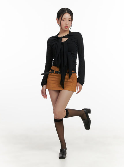 ribbon-strap-cut-out-long-sleeve-cy403