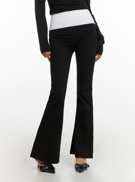 basic-solid-bootcut-leggings-iy422 / Black