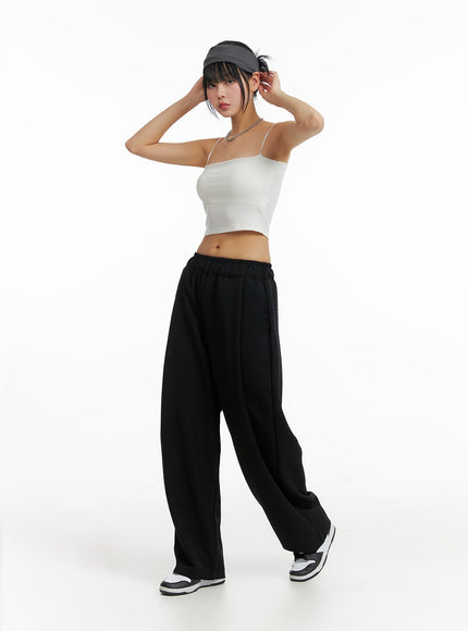 solid-elastic-waist-trousers-if402