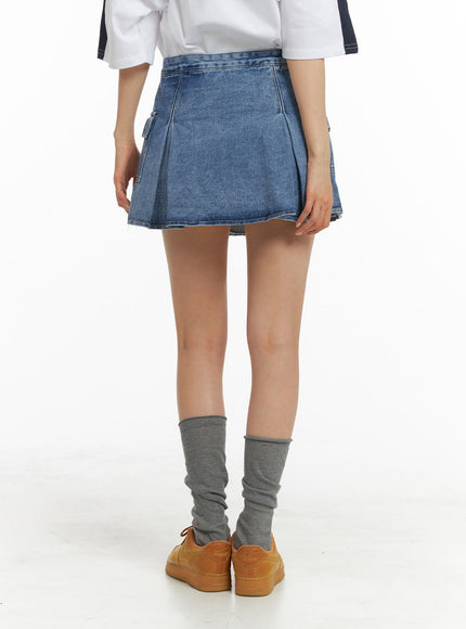 pleated-denim-cargo-mini-skirt-om418