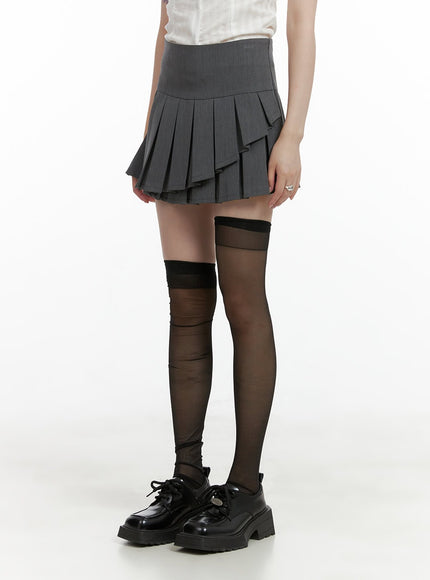 unbalanced-pleated-mini-skirt-cl412