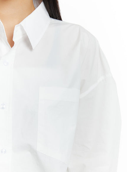 unisex-drawstring-solid-shirt-blouse-cm418