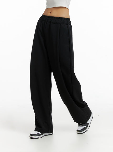 solid-elastic-waist-trousers-if402