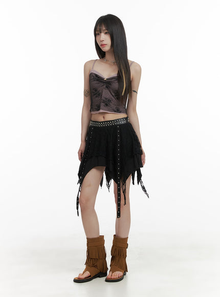 strap-stud-laced-mini-skirt-oa426