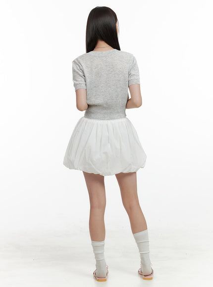 string-banded-bubble-hem-mini-skirt-ol411