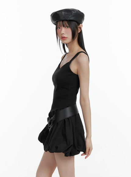 solid-sleeveless-bubble-mini-dress-cl412