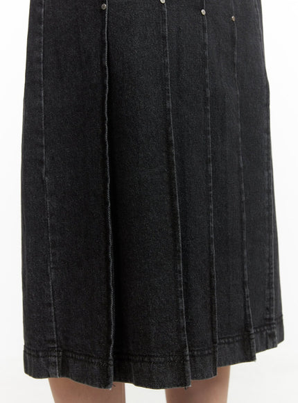 pleated-denim-midi-skirt-cy416